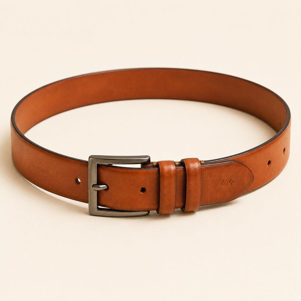 Joseph Abboud Italy Cognac Brown Genuine Leather Belt Men’s Size 38 Handmade